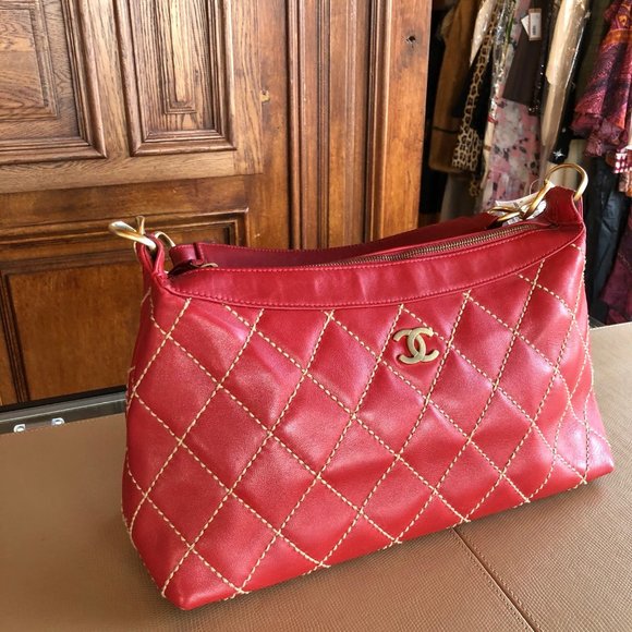 Chanel Red Wild Stitch Satchel - Picture 5 of 14